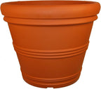 Tusco Products RR135TC Classic Rolled Rim Garden Planter, 13.5", Terra Cotta