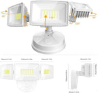 Onforu 2 Pack 75W Flood Lights Outdoor, 7000LM LED Flood Lighting Outdoor Switch Controlled, IP65 Waterproof Exterior Floodlight Fixture with 3 Adjustable Heads, 6500K Security Light for Garage Yard
