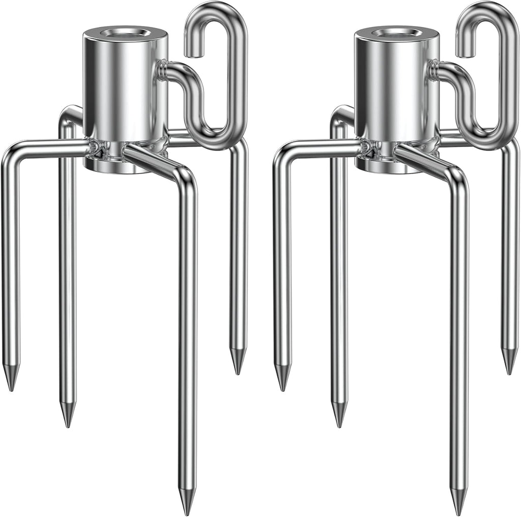 onlyfire 6008 Stainless Steel Rotisserie Meat Forks for Grills, 1 Pair | Only Fits 5/16" Square Spit Rods