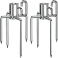 onlyfire 6008 Stainless Steel Rotisserie Meat Forks for Grills, 1 Pair | Only Fits 5/16" Square Spit Rods