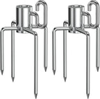 onlyfire 6008 Stainless Steel Rotisserie Meat Forks for Grills, 1 Pair | Only Fits 5/16" Square Spit Rods