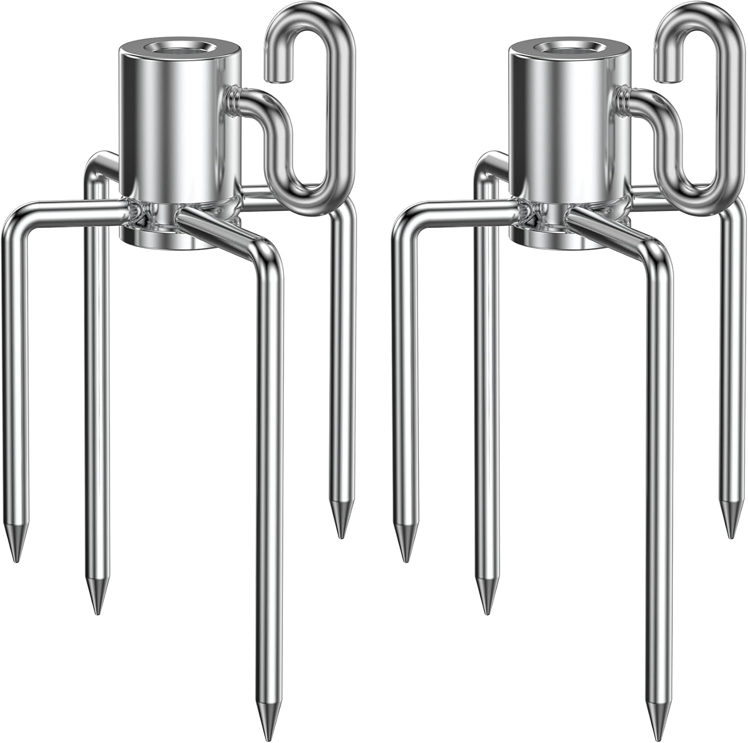onlyfire 6008 Stainless Steel Rotisserie Meat Forks for Grills, 1 Pair | Only Fits 5/16" Square Spit Rods