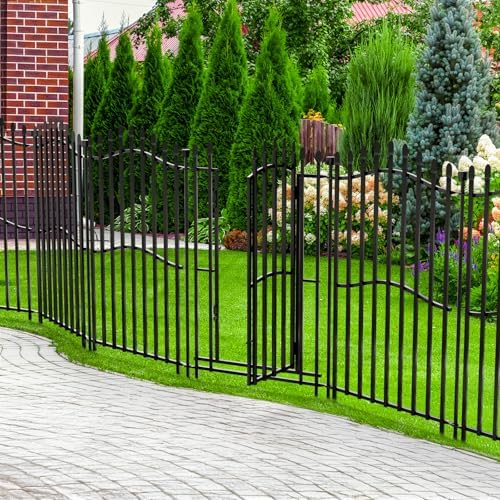 no dig garden fence 40" h x 22.5'l, front angle view