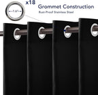 PureFit Outdoor Curtains for Patio Waterproof Weatherproof, UV Resistant Outside Curtains for Gazebo, Front Porch, Pergola, Sun Blocking Privacy Curtain, 150W x 95L inch, 1 Panel, Black