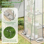 superlele walk-in greenhouse with white pe mesh cover, side view