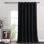 NICETOWN Black Out Curtain for Sliding Glass Door, Grommet Thermal Insulated Sound Reducing Window Treatment Weighted Wide Draperies for Bedroom/Living Room (W80 x L90, 1 Panel)