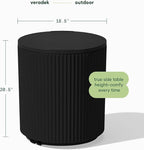 Veradek Outdoor Cooler Side Table - 2 in 1, Black, 21 inch