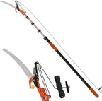 LAANPOLE 26FT Reach Tree Trimmer, Manual Pole Saw with 5-20FT Extension Pole, Tree Pruner Extendable for High Tree Branch Trimming Pruning Cutting