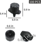 100Pcs Drip Irrigation Emitters,Adjustable Irrigation Drippers Sprinklers | 1/4 Inch Emitters Micro Drip for Watering System
