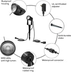 Banord Outdoor Landscape Lighting, 8 Pack Outdoor Spot Lights, Low Voltage LED Landscape Lighting with Transformer for Yard, Plant, Lawn, Garden, IP65 Waterproof & 2700K Warm White