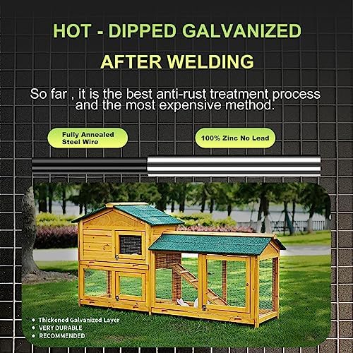 Hardware Cloth 1/4 in Galvanized Wire Mesh Roll (23 GA) Chicken Wire Fence Roll for Chicken Pen/coop Fences, Screen mesh, Rabbit/Snake Fences, Poultry enclosures, Handicraft Ma 4in×10ft