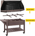 aivituvin 52.7x22x30in raised garden bed, elevated wood planter shown in use