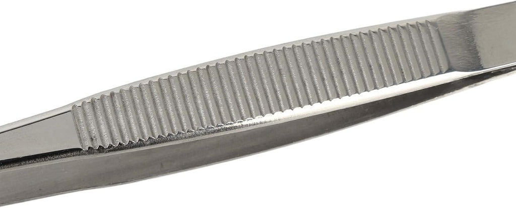 Fdit Bonsai Root Rake Tweezers, Stainless Steel 2 in 1 Precision Repotting Tool with Smooth Rounded Tips Ergonomic Non Slip Grip for Bonsai Care Silver 24.5 cm 1 Piece