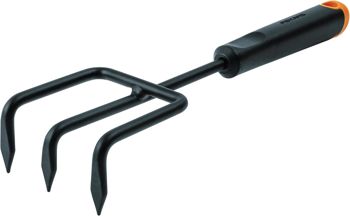 fiskars ergo cultivator, length 30.5cm, rust-resistant steel head/plastic, main product view