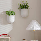 LA Jolie Muse Wall Hanging Planters for Indoor Plants，Hanging Flower Pots for Air Plants Succulent, Set of 2, 5.7L*4.1W*7H, Speckled White | Wall Hanging Planters, Decorative Wall Planters for Air Plants, Succulents, Hanging Flower Pots, 5.7*L4.1W*7H