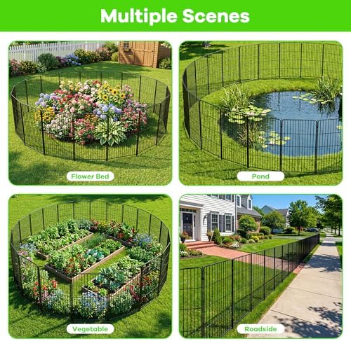 garden fence, 48in(h) x 17.7ft(l) 8 pack garden on a desk or shelf