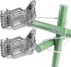 5/16 Inch 8mm Plants Vines Stakes Galvanized Steel Clips Garden Support Stakes Joints Climbing Vine Trellis Clips Plant Climbing Frame Buckles for Tomato Cucumber Eggplant Vine Vegetable,20 PCS