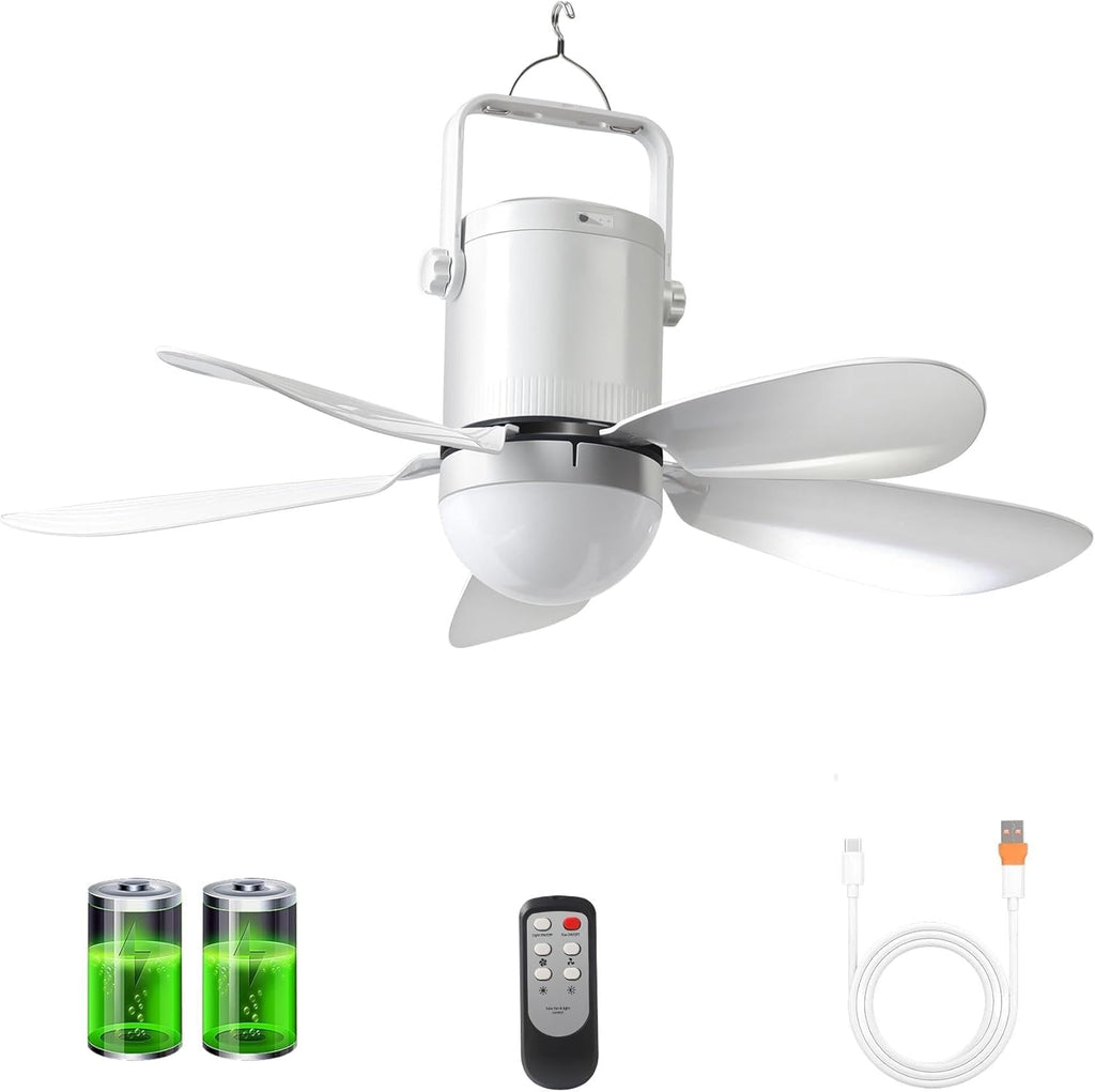 17'' ceiling fan with light and remote, 10800mah, main product view