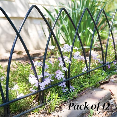 panacea 89523 gothic arch border fence, black, 15", close-up detail