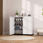 Outdoor/Indoor Storage Box,Resin and Plastic Storage Cabinet Waterproof,Outdoor Cabinet for Patio/Garden/Balcony/Backyard/All Room(with 3 Shelves)-White