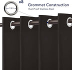 PureFit Outdoor Curtains for Patio Waterproof Weatherproof, UV Resistant Outside Curtains for Gazebo, Front Porch, Pergola, Sun Blocking Privacy Curtain, 52W x 84L inch, 1 Panel, Chocolate