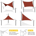 Artpuch Waterproof Sun Shade Sail, 10'x13' Rust Red Rectangular, UV Resistant Rain Canopy, Curved Edges Shade Cloth for Outdoor Patio, Deck, Yard
