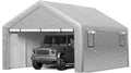 jocoevol carport 13x21 ft enclosed carport with roll-up, main product view