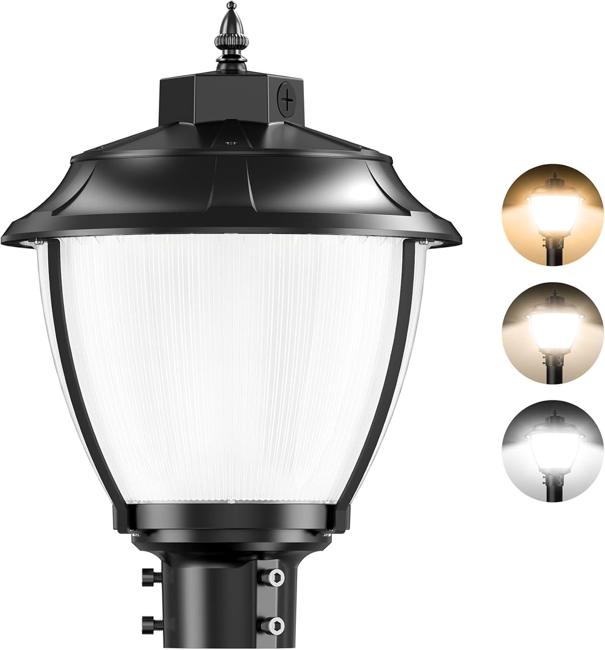 LED Post Top Light 150W/120W/90W Adjustable, ETL Listed 22500LM Outdoor Pole Light 3000K 4000K 5000K Tunable, Post Lights Fixture with Photocell IP65 Waterproof AC100-277V