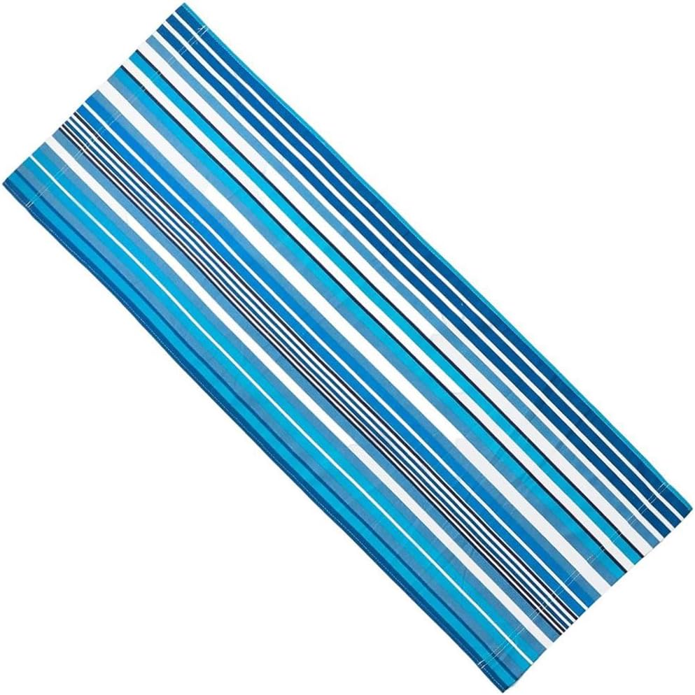 GORGECRAFT Beach Sling Patio Chairs Canvas Blue Stripes Folding Chair Replacement Outdoor Chairs Cloth Replacements 115X43cm Portable Reclining Sling Chair Fabric for Summer Vacation Sunbathing Garden