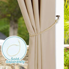 NICETOWN Patio Outdoor Curtain 95 inch Long Waterproof for Exterior Space, Home Fashion Thermal Insulated Silver Grommet Room Darkening Drape for Cabana, 84" W, Biscotti Beige, 1 Panel