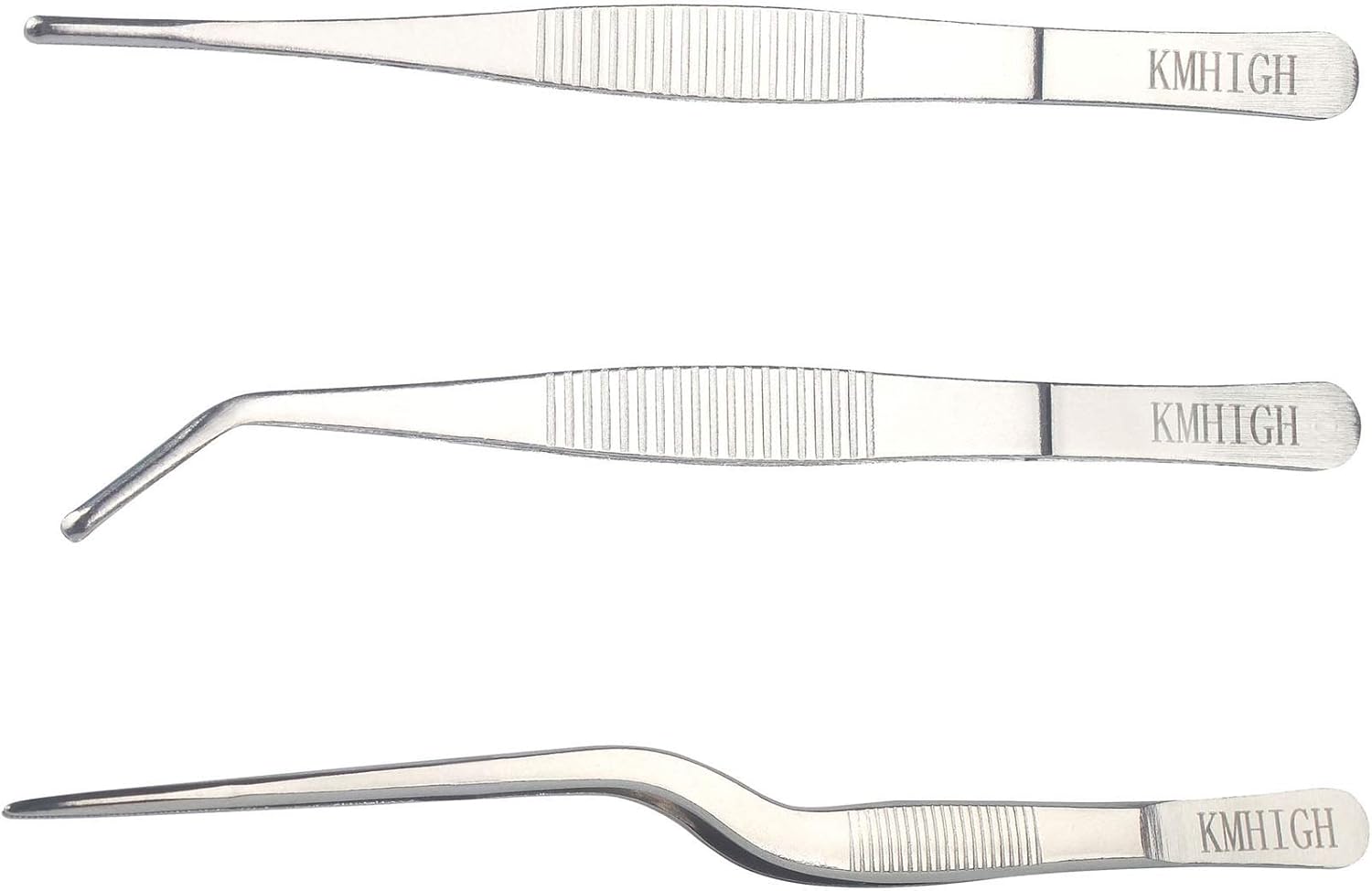 Gardening Tweezers Set, 3-Piece Stainless Steel Picking Tools | For Bonsai Plant Care, Succulent Transplanting, Includes 3 Sizes (6.15/6.3/6.5 Inches)