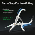 VIVOSUN Pruning Shears for Gardening, Q-Shaped Garden Scissors for Plants | Straight Precision Stainless Steel Blades, Comfort Ergonomic Grips, Ideal Snip for Deadheading, Trimming & Shaping Plants