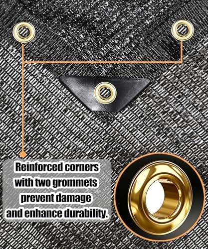 e.share 40%-50% black garden shade cloth,20x48ft mesh tarp, side view