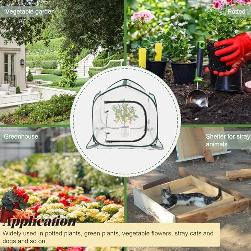 mini transparent pop up greenhouse for indoor and, front angle view