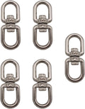 D-Worthy Pack of 5 Stainless Steel Hanging Basket Spinners Swivel Hook for Hanging Plants Pot Wind Chimes Bird Feeder (2-3/4)