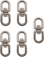 D-Worthy Pack of 5 Stainless Steel Hanging Basket Spinners Swivel Hook for Hanging Plants Pot Wind Chimes Bird Feeder (2-3/4)