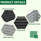 2 Pack 6x3x1FT Galvanized Raised Garden Bed Kit, Outdoor Metal Planter Box for Vegetables, Bottomless Rectangular Gardening Bed with Support Rods, Tool-Free Assembly, Black