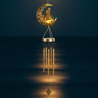 Moon Dog Wind Chime Outdoor, Handcrafted Metal Garden Wind Chimes with Dog & Moon Charms, Soothing Wind Bells for Patio Porch Decor, Weatherproof Gift for Lovers & Pet Owners