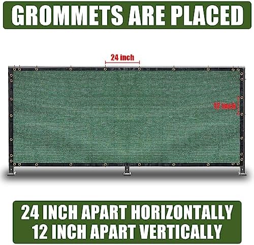 green 5ft x 50ft outdoor privacy screen fence shown in use