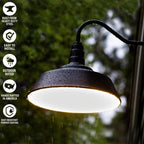 16" Gooseneck Large Barn Light 20" Dome | Outdoor Barn | Dark Bronze/Brass