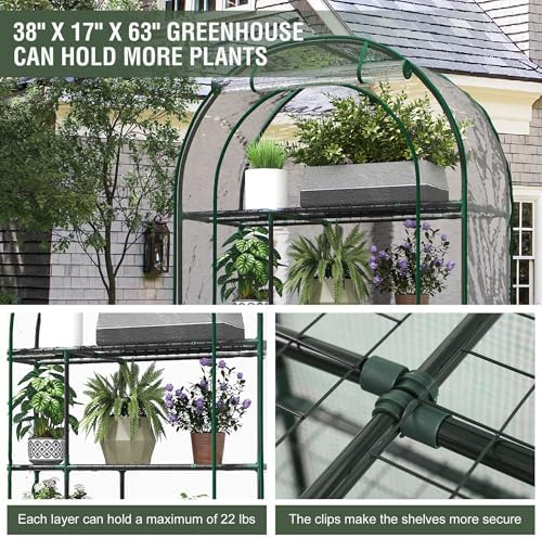 4-tier mini greenhouse for outdoors, 40" x 18", close-up detail