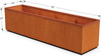 Plantercraft Large Rectangular Planters for Outdoor Plants – 96x24x24 Inch Corten Steel Planter Box | Extra Large Outdoor Planters for Garden, Patio & Commercial Landscapes | Fully Assembled