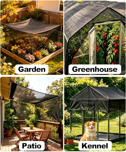 e.share 40%-50% sun shade cloth,frost&wind protection garden net,10x100ft, package contents