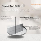 Smoke and Sizzle – Stainless Steel Charcoal Basket and Drip Tray for Weber Kettle 22" Grills,Summit,Performer – All-in-One BBQ Smoker Accessory