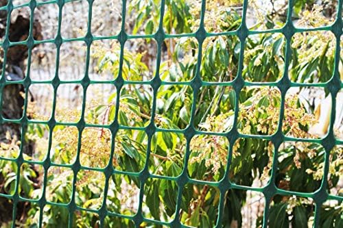 tenax garden fence - green plastic mesh, durable showing dimensions
