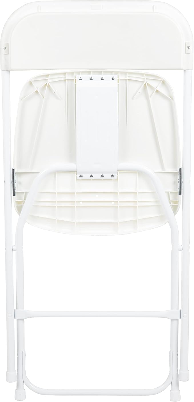 Flash Furniture Hercules Series Plastic Folding Chairs for Parties and Weddings, Stackable Commercial Event Seats with 650-lb. Static Weight Capacity, Set of 6, White