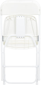 Flash Furniture Hercules Series Plastic Folding Chairs for Parties and Weddings, Stackable Commercial Event Seats with 650-lb. Static Weight Capacity, Set of 6, White