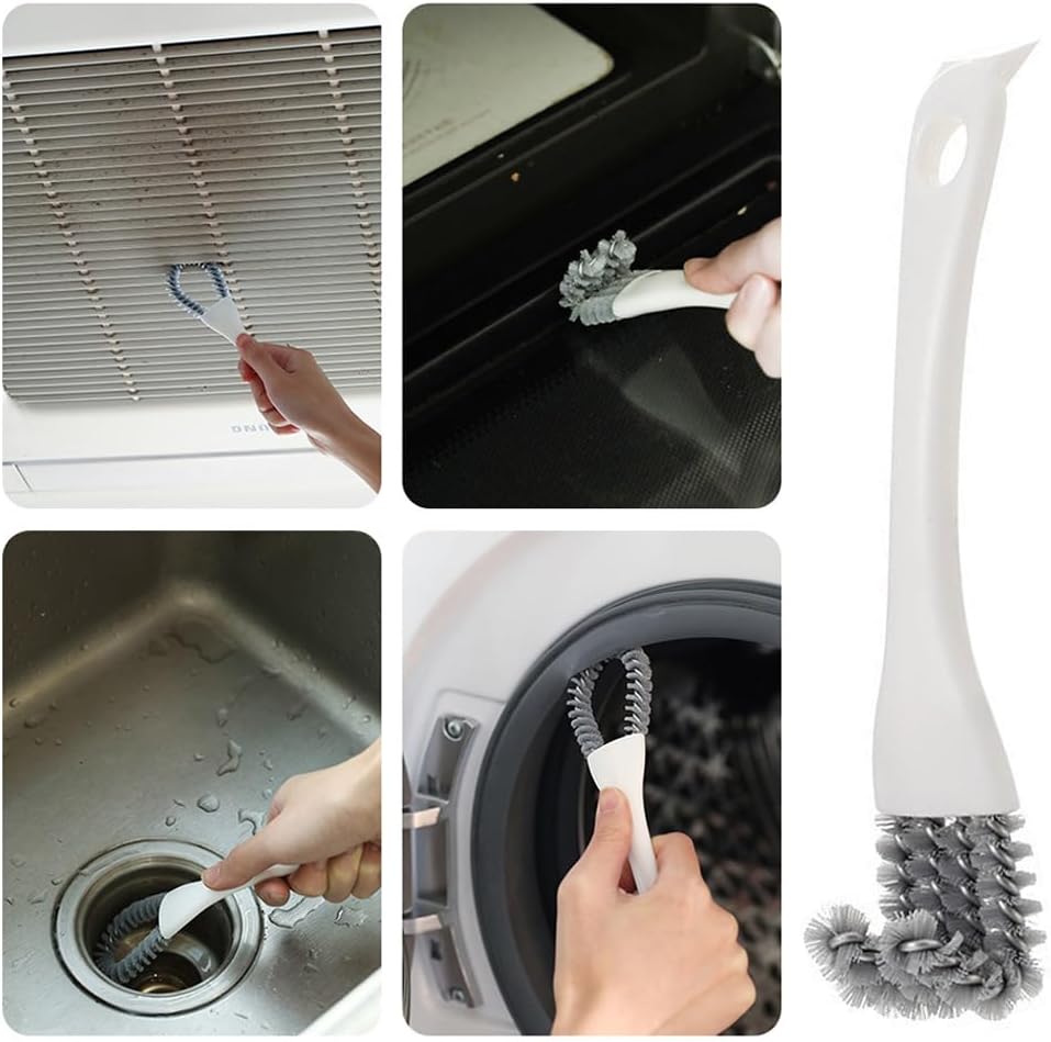 2PCS BBQ Grill Brush Stainless Steel Barbecue Cleaning Brush, V - Shaped Bristles Perfect Cleaner & Scraper for Grill Cooking Grates, White