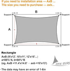 LOVE STORY Custom Size 5'x8' Piquant Green Sun Shade Sail Rectangle UV Block Canopy Patio Sail Sunshades Fabric for Outdoor Garden Carport (We Make Custom Size)