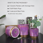 Gepege Ceramic Pots for Plants, Rainbow Pearl Glaze Planter with Drainage Hole, 6.0 inch+5.0 Inch+4.0 Inch. Indoor-Outdoor Large Round Succulent Orchid Flower Pots